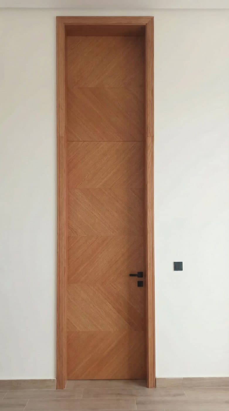Flush engineered timber door by Amaza Homes