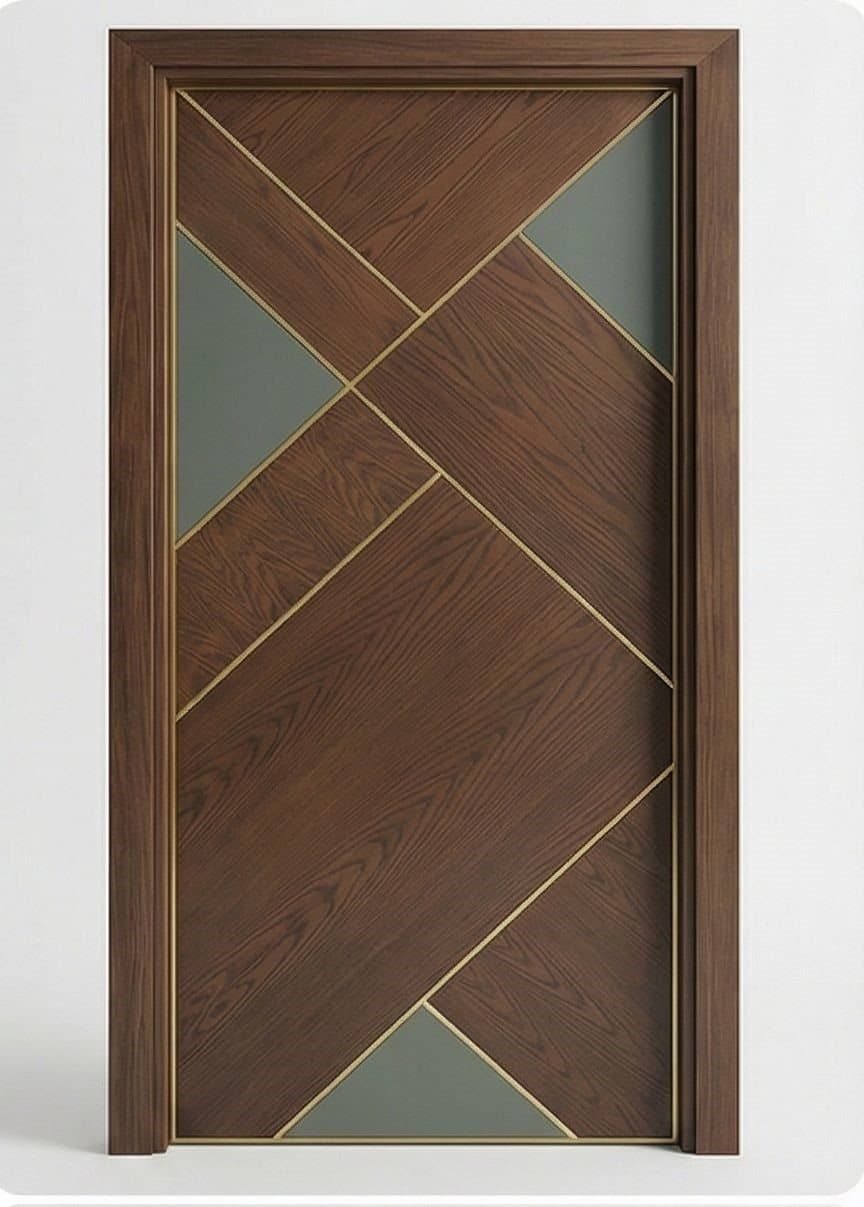 Jade cross marquetry door by Amaza Homes
