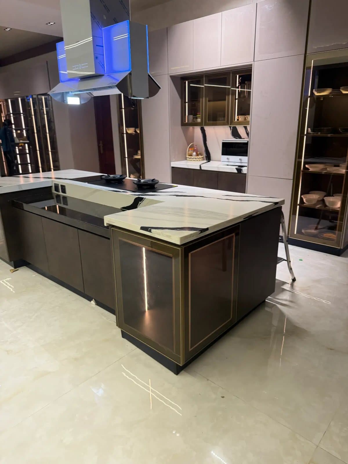 Display island in the Amaza Homes showroom